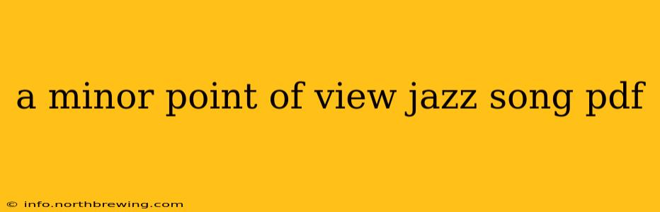 a minor point of view jazz song pdf
