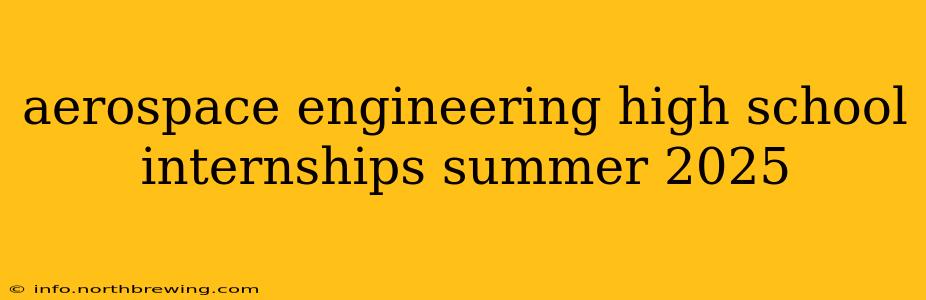 aerospace engineering high school internships summer 2025