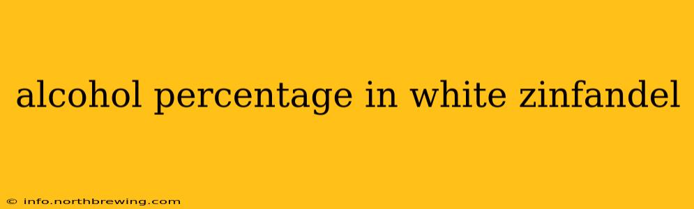alcohol percentage in white zinfandel