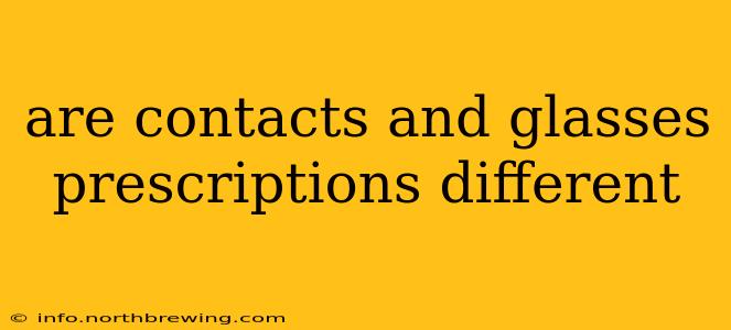 are contacts and glasses prescriptions different