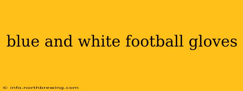 blue and white football gloves