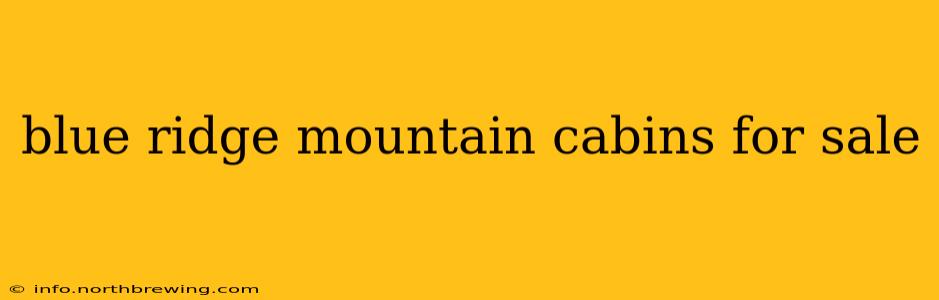 blue ridge mountain cabins for sale