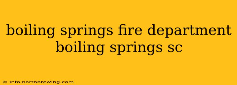 boiling springs fire department boiling springs sc
