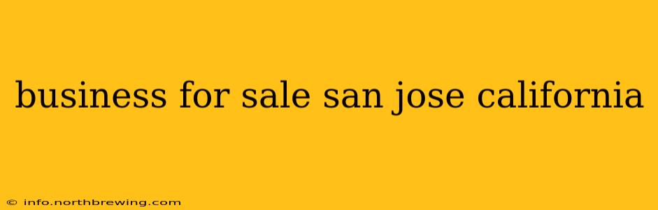 business for sale san jose california