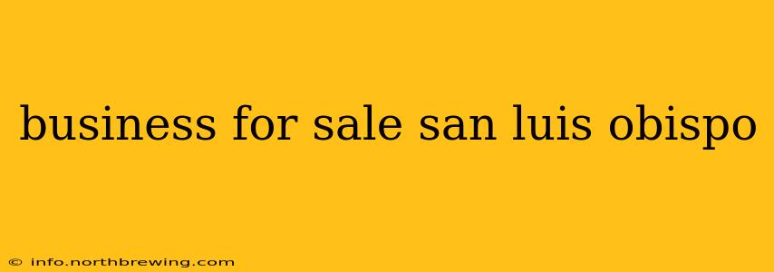 business for sale san luis obispo