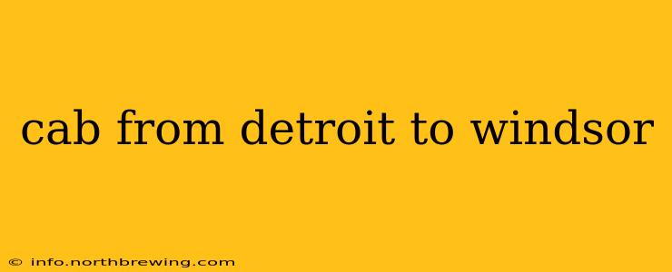 cab from detroit to windsor