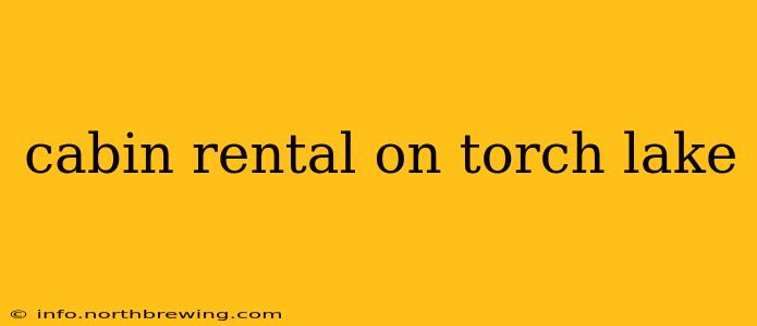 cabin rental on torch lake
