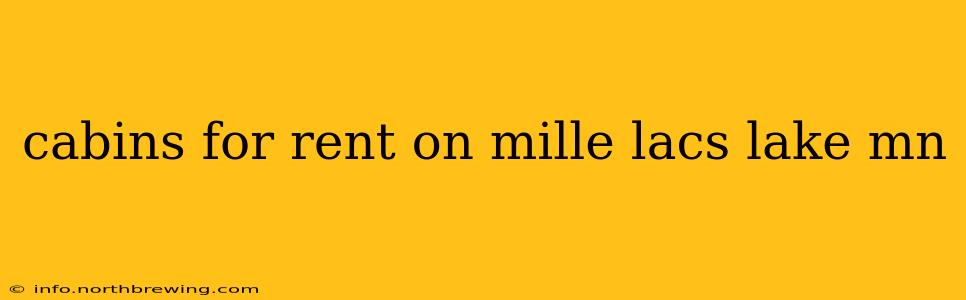 cabins for rent on mille lacs lake mn