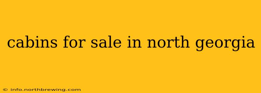 cabins for sale in north georgia