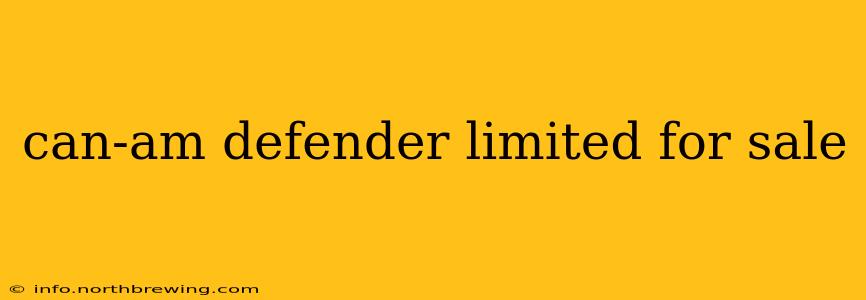 can-am defender limited for sale