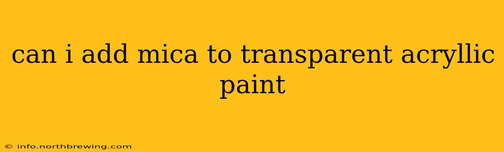 can i add mica to transparent acryllic paint