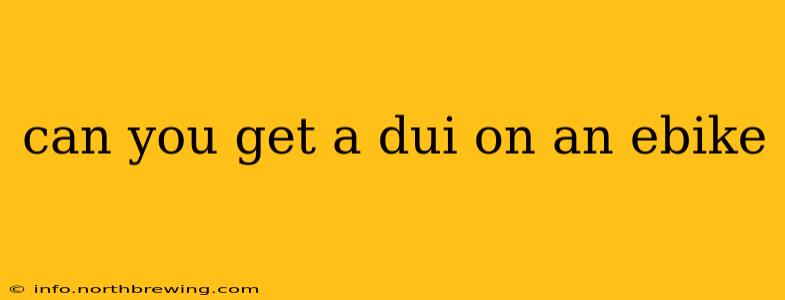 can you get a dui on an ebike