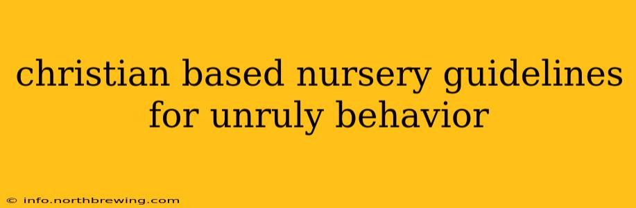 christian based nursery guidelines for unruly behavior