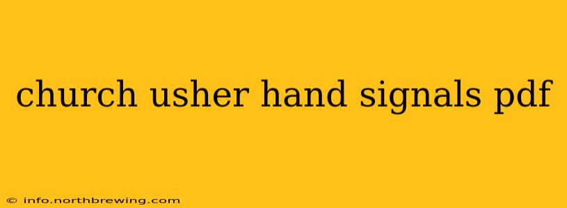church usher hand signals pdf