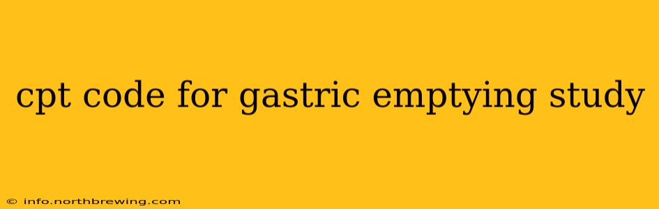 cpt code for gastric emptying study