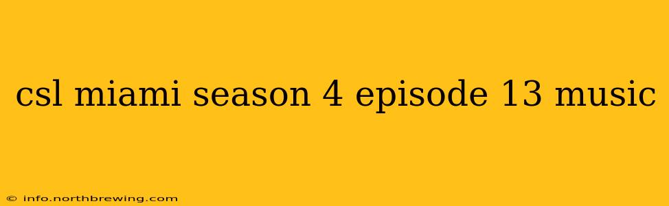 csl miami season 4 episode 13 music