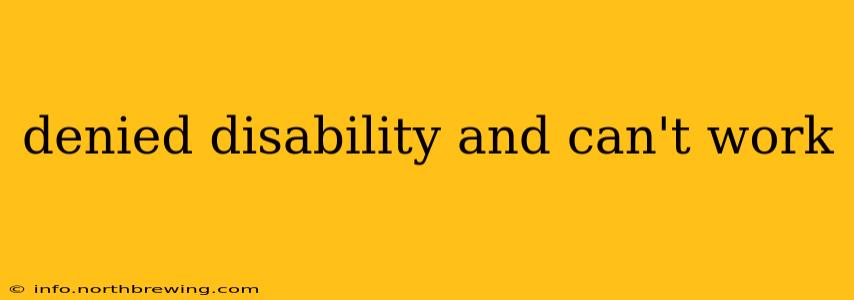 denied disability and can't work