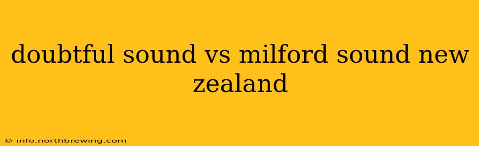 doubtful sound vs milford sound new zealand