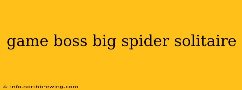game boss big spider solitaire