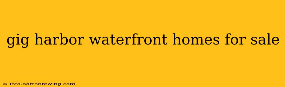 gig harbor waterfront homes for sale
