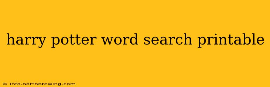 harry potter word search printable