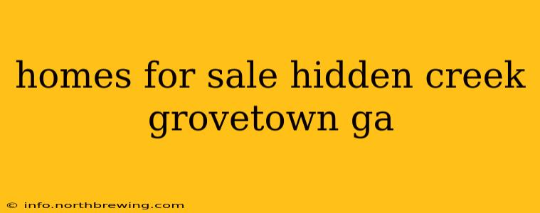 homes for sale hidden creek grovetown ga