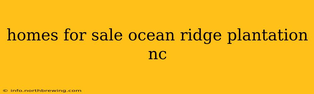 homes for sale ocean ridge plantation nc