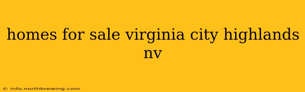 homes for sale virginia city highlands nv