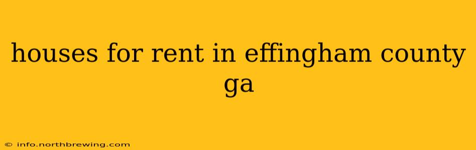 houses for rent in effingham county ga