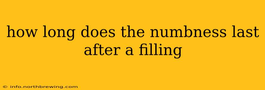 how long does the numbness last after a filling