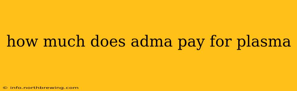 how much does adma pay for plasma