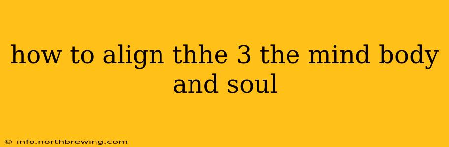 how to align thhe 3 the mind body and soul