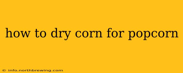 how to dry corn for popcorn