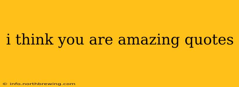 i think you are amazing quotes