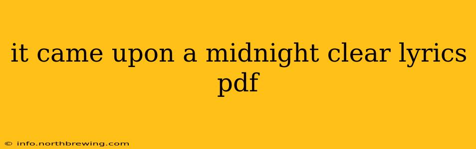 it came upon a midnight clear lyrics pdf
