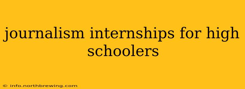 journalism internships for high schoolers