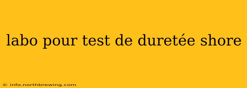 labo pour test de duretée shore