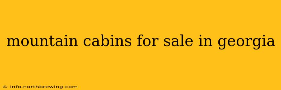mountain cabins for sale in georgia