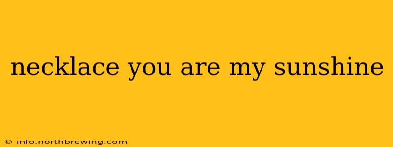 necklace you are my sunshine