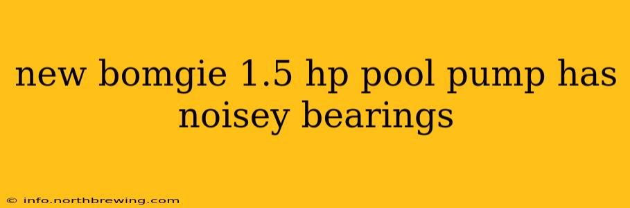 new bomgie 1.5 hp pool pump has noisey bearings