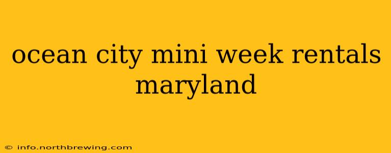 ocean city mini week rentals maryland