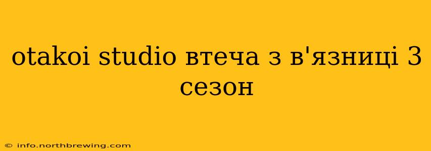 otakoi studio втеча з в'язниці 3 сезон