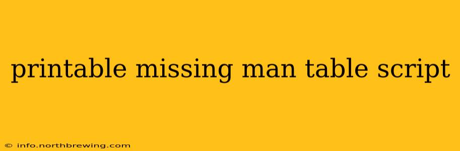 printable missing man table script