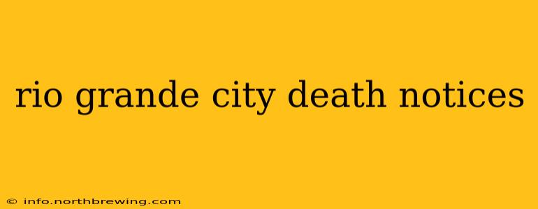 rio grande city death notices