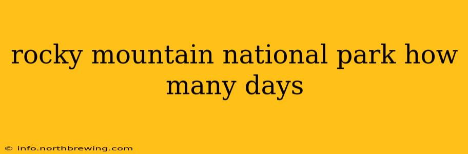 rocky mountain national park how many days