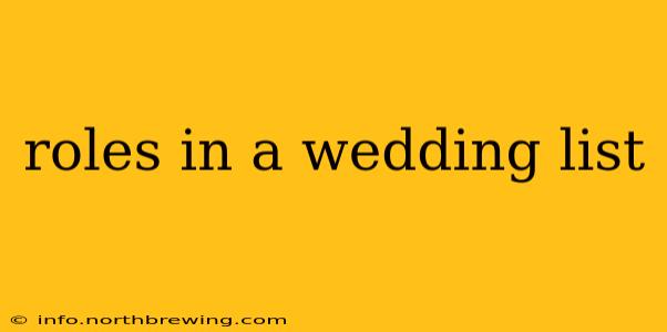 roles in a wedding list