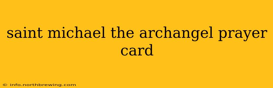 saint michael the archangel prayer card
