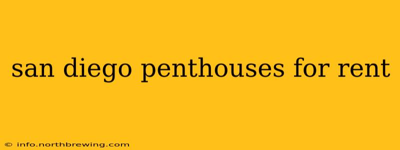 san diego penthouses for rent