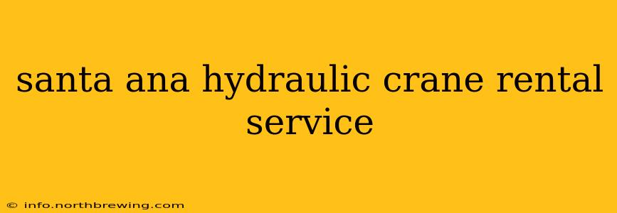 santa ana hydraulic crane rental service