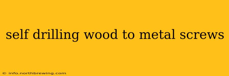 self drilling wood to metal screws